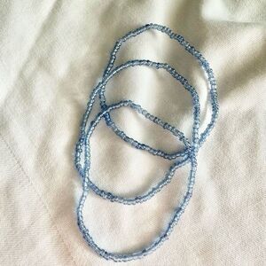 Smokey blue Set of 3 petite beaded bracelets